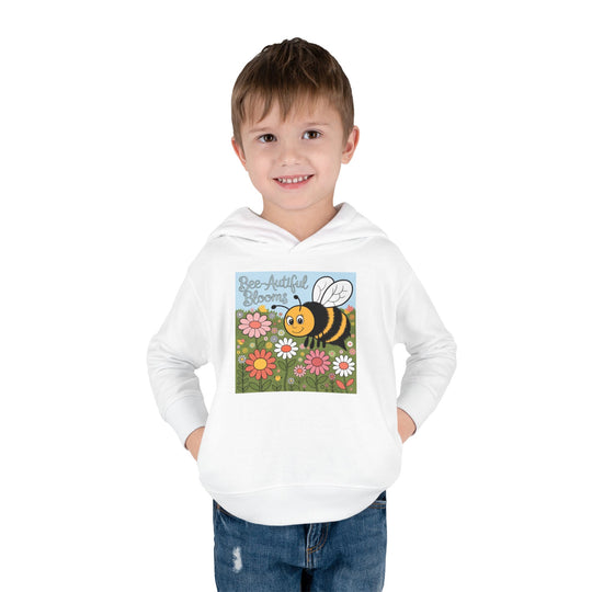 Toddler Fleece Hoodie - 'See Artful Blooms' Bee Design