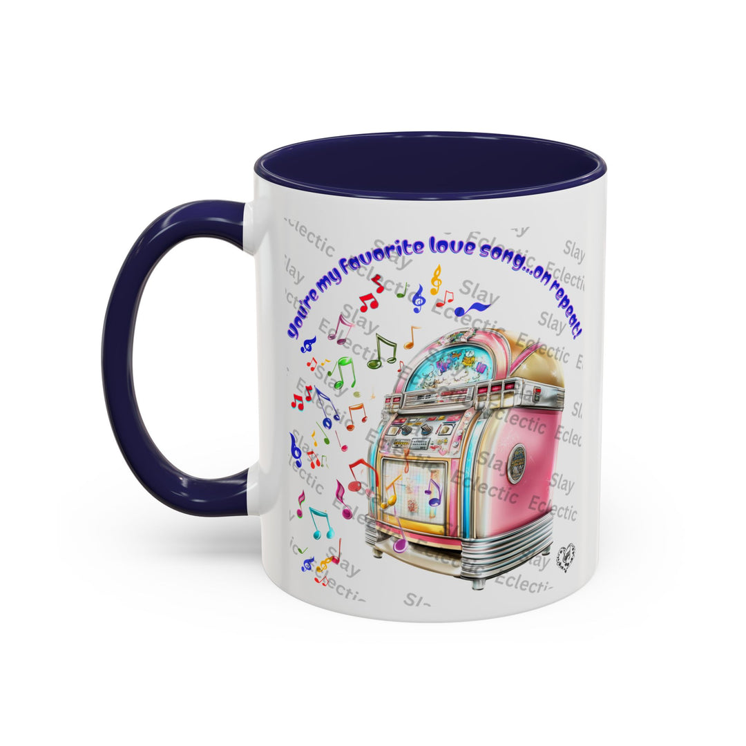 Retro Jukebox Valentine Coffee Mug - Music Lovers Gift, 11 oz