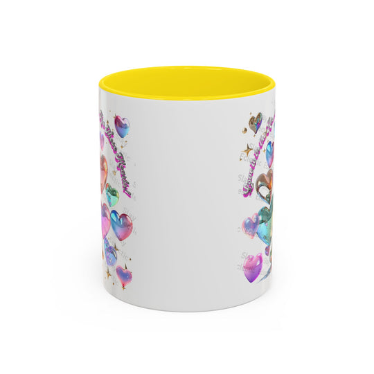 Colorful Heart Accent Coffee Mug - Perfect Gift for Loved Ones