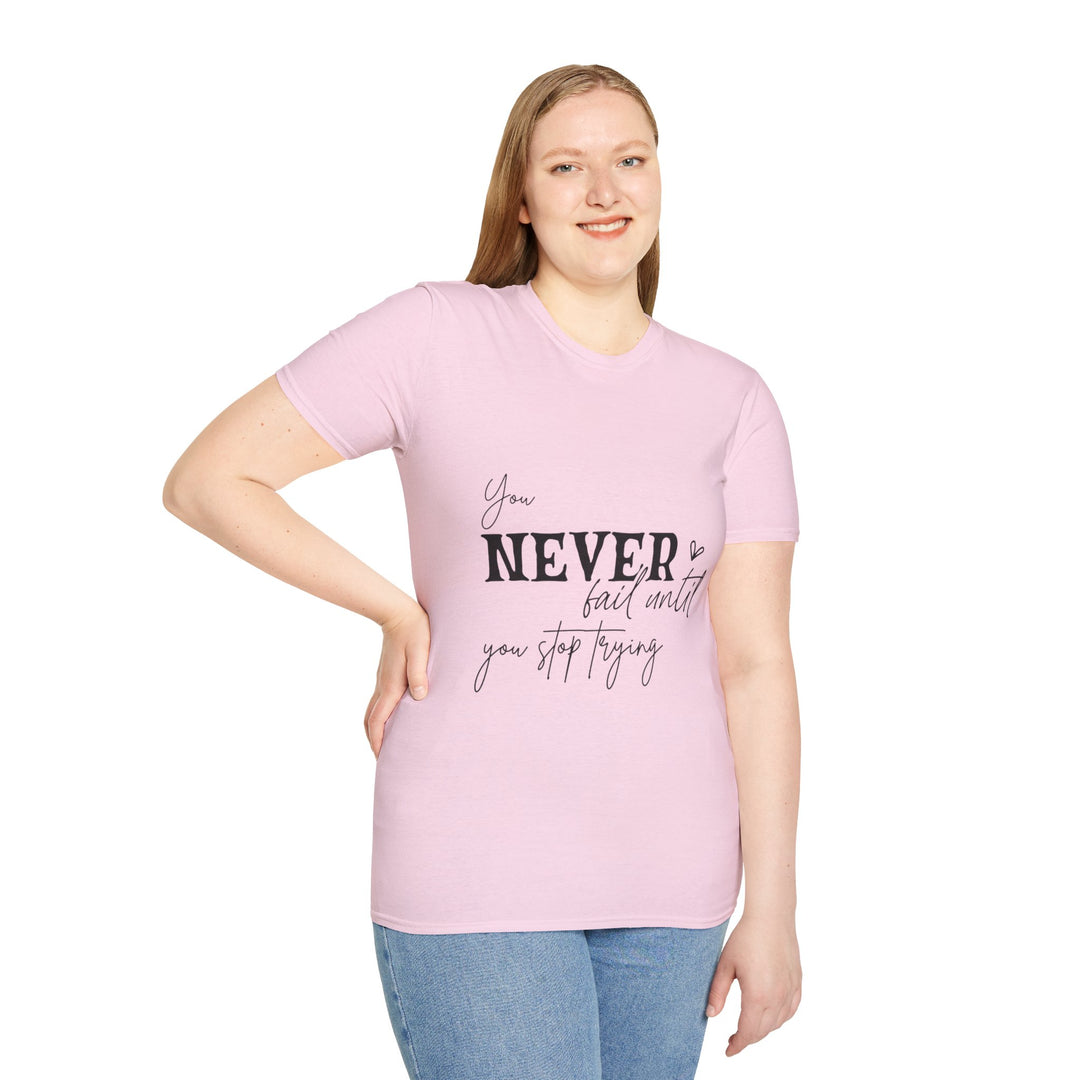 Never Give Up! Inspirational Unisex Softstyle Tee