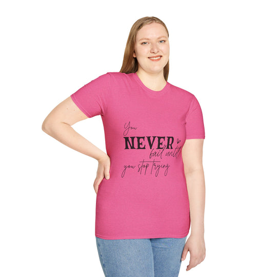 Never Give Up! Inspirational Unisex Softstyle Tee