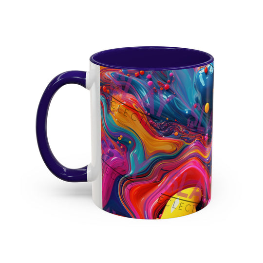 Vibrant Eclectic Coffee Mug, Abstract 4k AI, 11oz