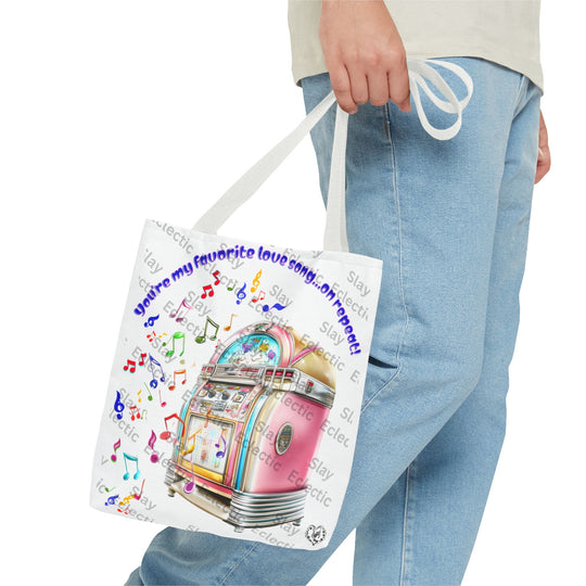 Retro Valentine Jukebox Tote Bag for Music Lovers & Gifts