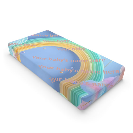 Personalized Baby Changing Pad Cover - Rainbow Design for Infants