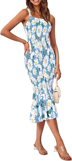 Spaghetti Strap Floral Divine Bodycon Maxi Dress