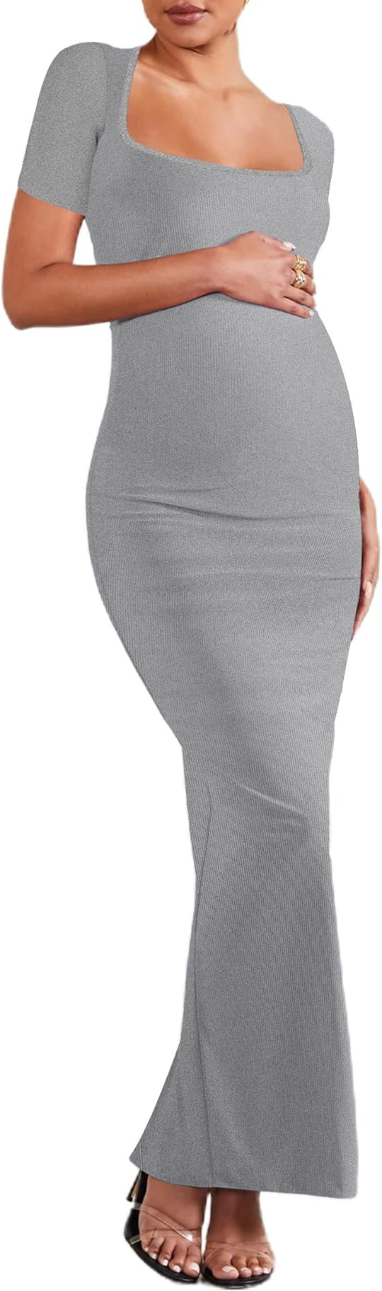 Peauty Bodycon Maxi Dress - Gray