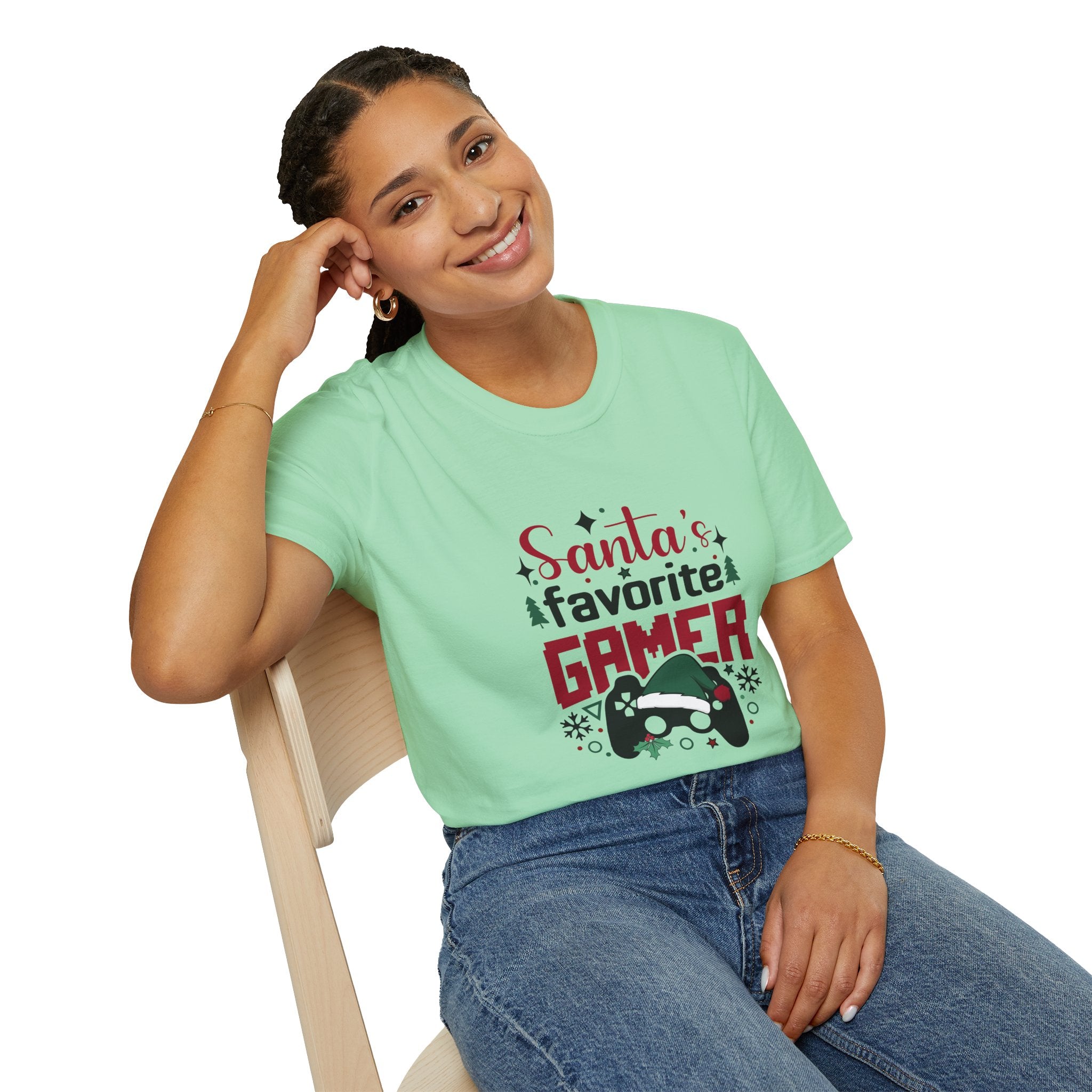 Santa's Favorite Gamer Unisex Softstyle T-Shirt-Slay Eclectic