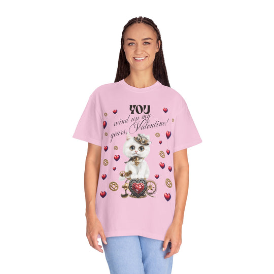 Purr-fect Valentine's Day Tee - 'You Wind Up My Gears, Love!'