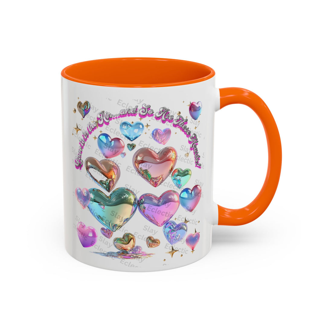 Colorful Heart Accent Coffee Mug - Perfect Gift for Loved Ones