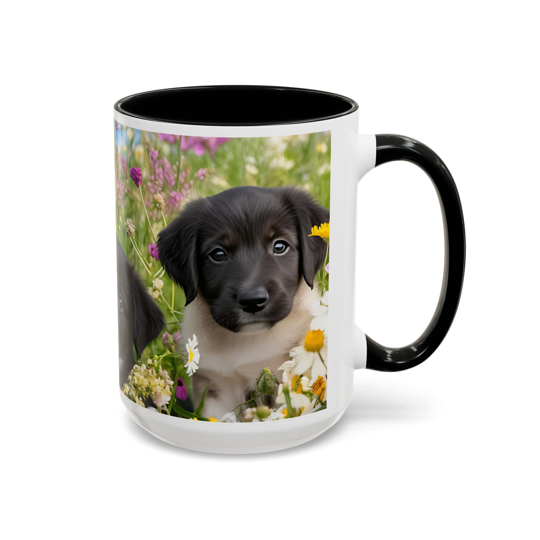 Cute Puppy Accent Coffee Mug - 11oz & 15oz, Perfect Gift for Dog Lovers