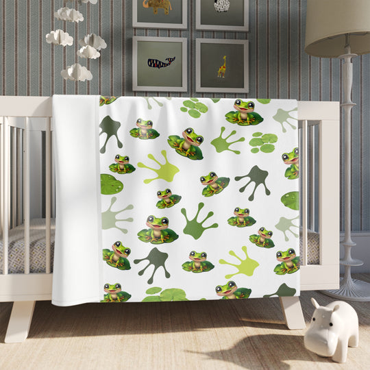 Cozy Frog Print Throw Blanket - Perfect for Kids and Nature Lovers AI Art