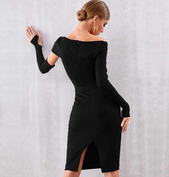 Kalila Bodycon Midi Dress - Black