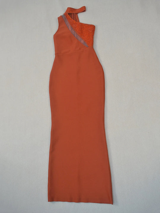 Cinder Bodycon Maxi Dress - Brown