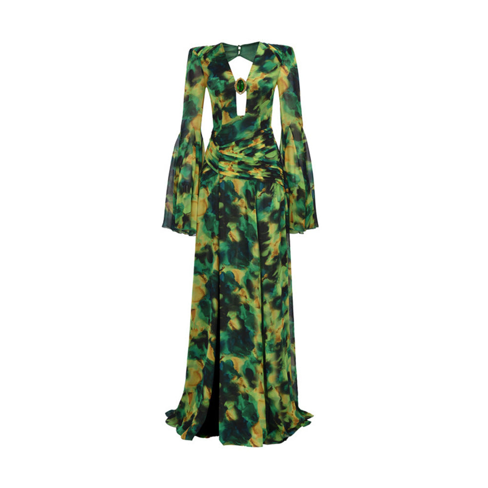 Swirl Maxi Dress - Green