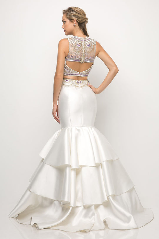 Beaded bodice 2 Piece Mermaid Gown-1