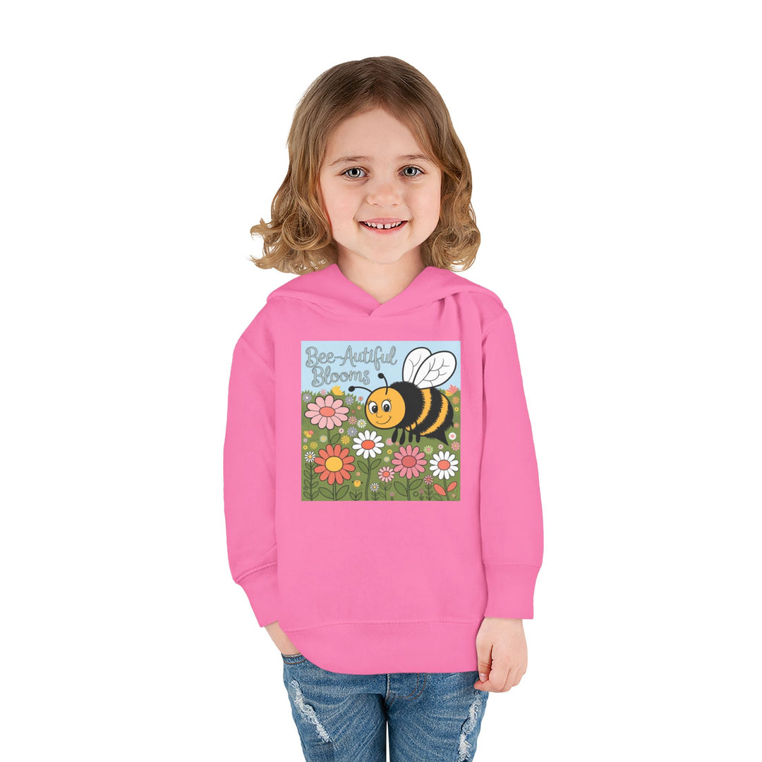 Toddler Fleece Hoodie - 'See Artful Blooms' Bee Design