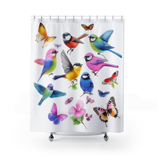 Vibrant Bird-Themed Shower Curtain - Ideal for Nature Lovers & Spring Decor