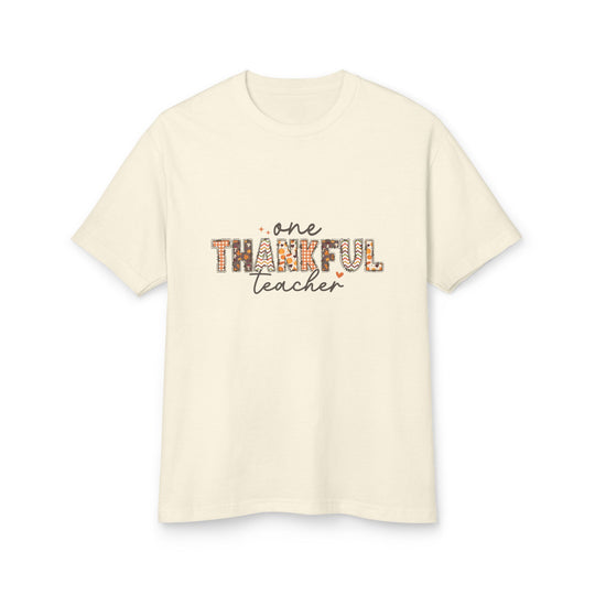 One Thankful Teacher Unisex Heavyweight Cotton Tee