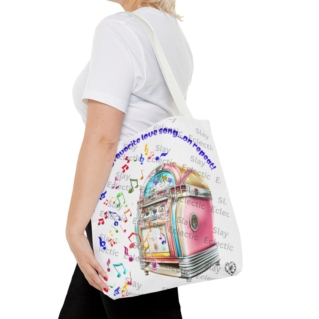 Retro Valentine Jukebox Tote Bag for Music Lovers & Gifts