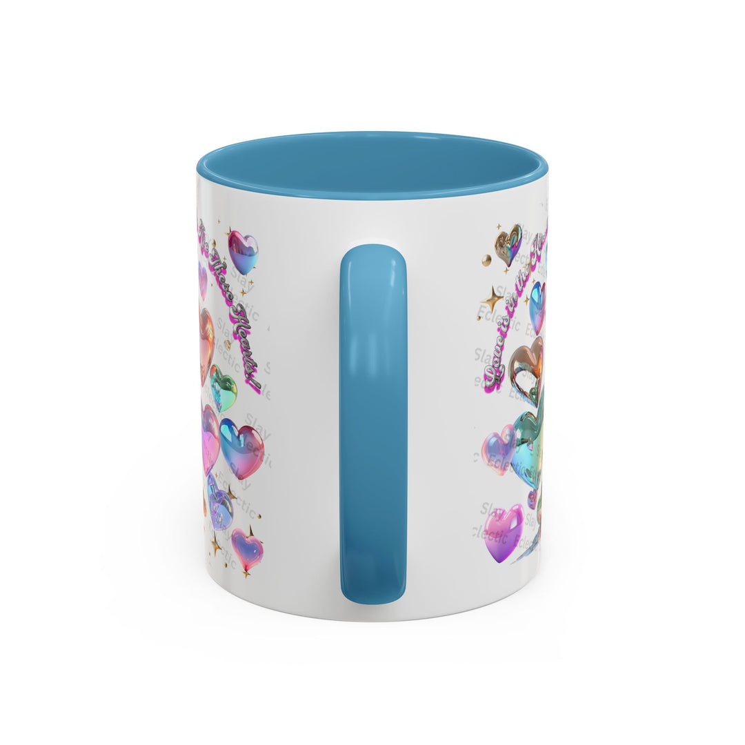 Colorful Heart Accent Coffee Mug - Perfect Gift for Loved Ones