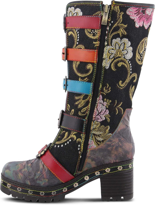 Bohemian Charm: L'Artiste Women's Floral Embroidered Brazen Boots-Slay Eclectic