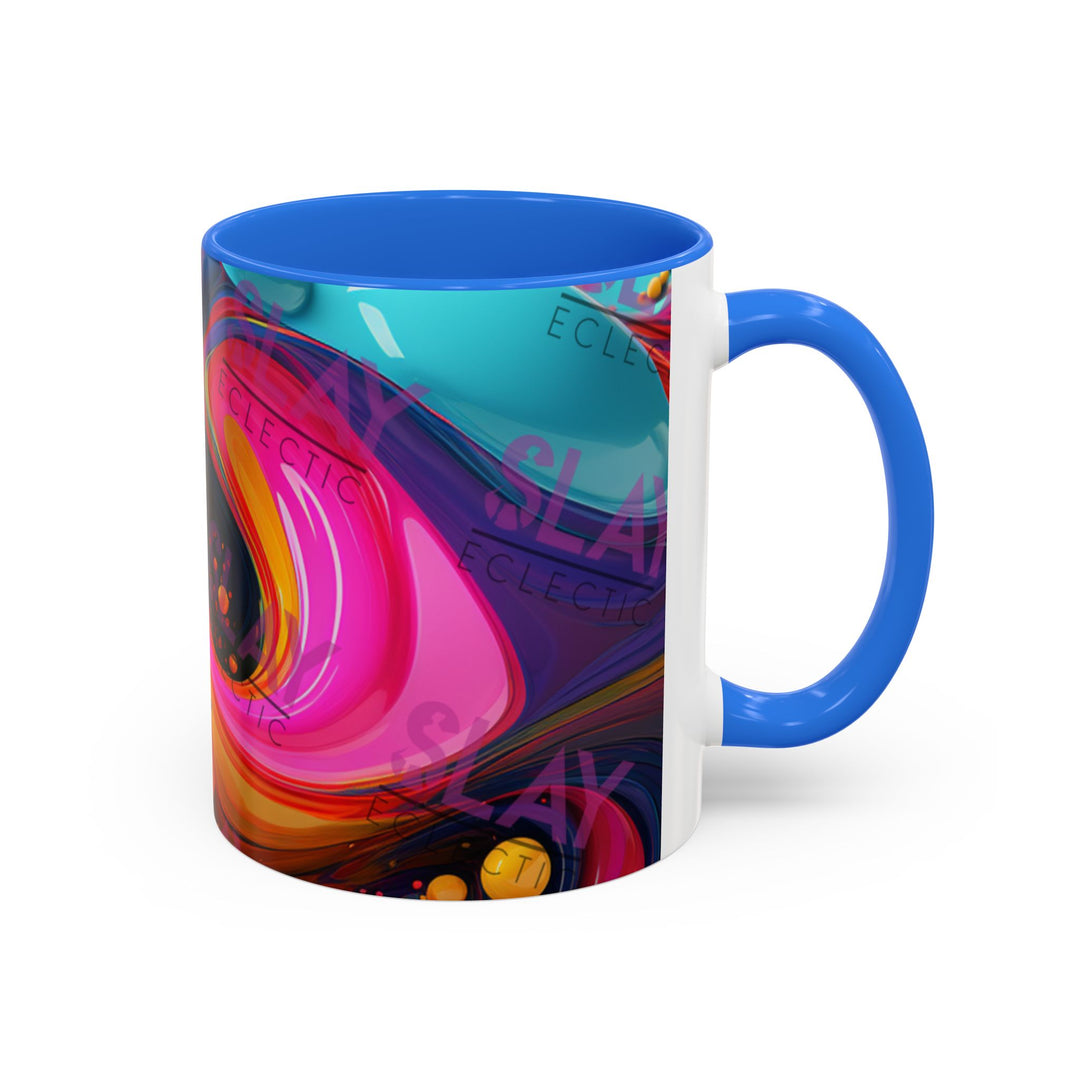 Vibrant Eclectic Coffee Mug, Abstract 4k AI, 11oz