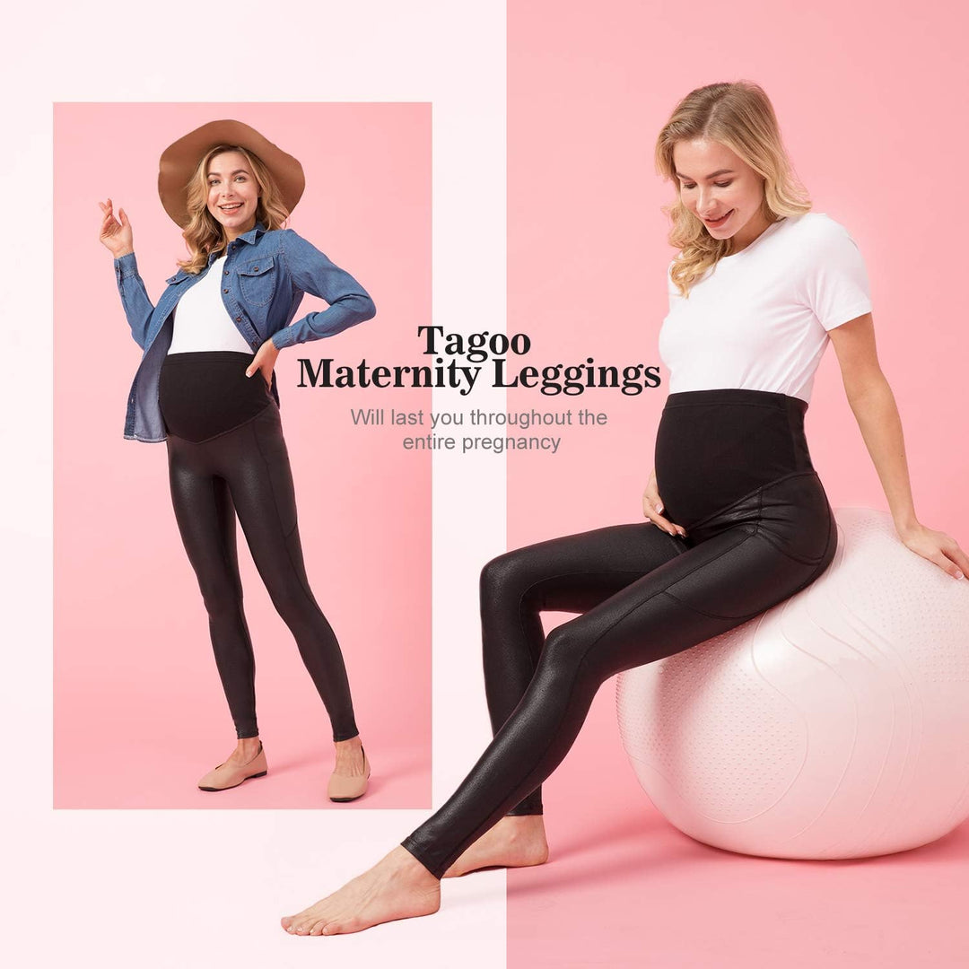 Maternity Leggings over the Belly Pregnancy Pants with Pockets Maternity Clothes for Pregnant Women