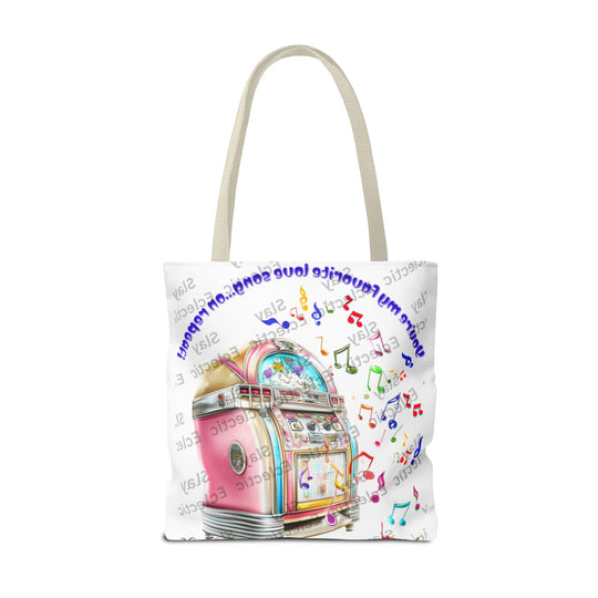 Retro Valentine Jukebox Tote Bag for Music Lovers & Gifts