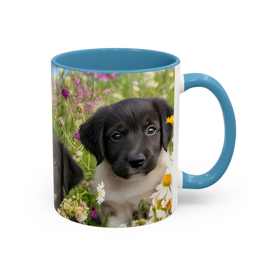 Cute Puppy Accent Coffee Mug - 11oz & 15oz, Perfect Gift for Dog Lovers