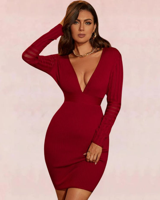 Enchant Bodycon Mini Dress - Red