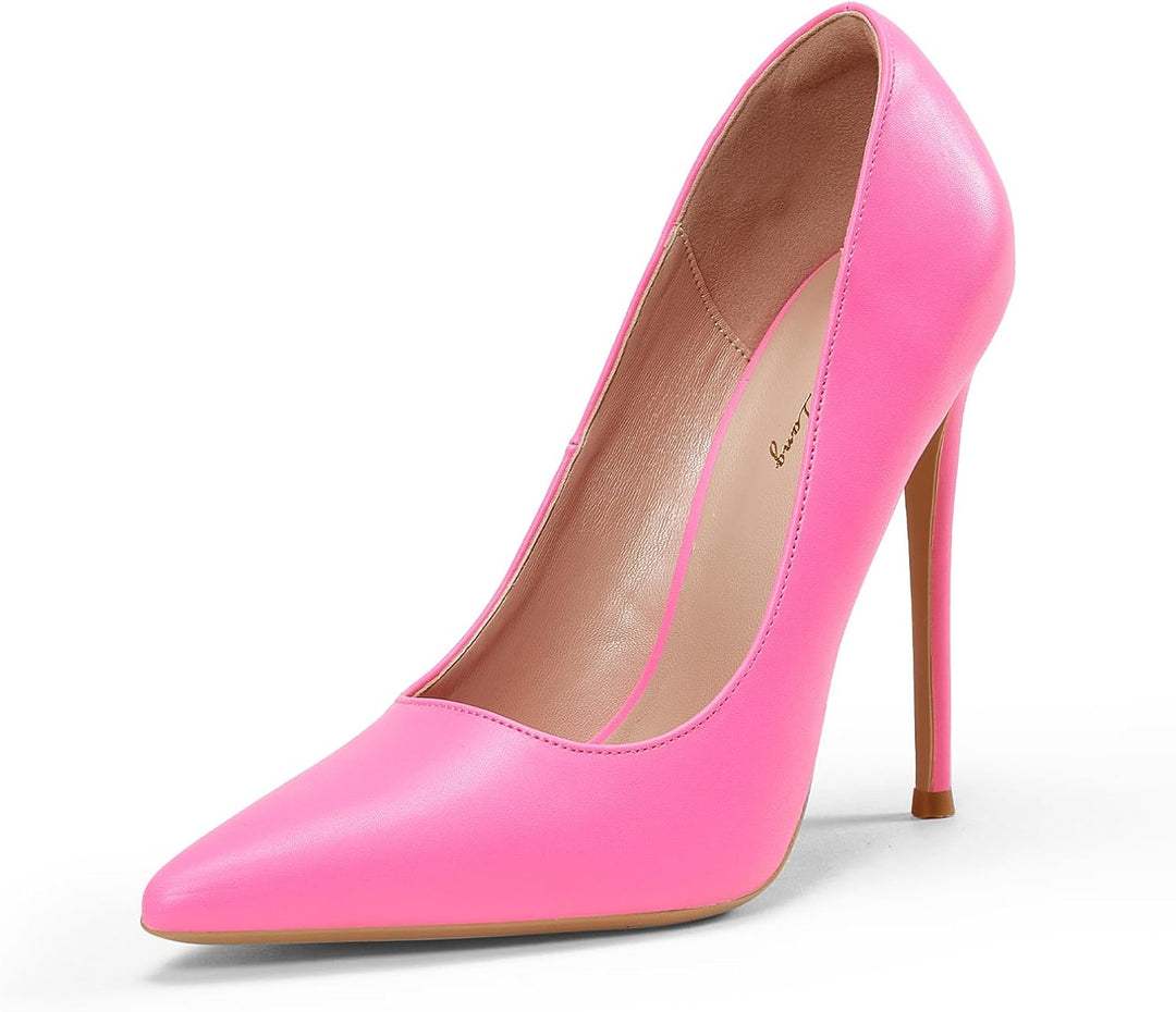 Women Pumps, Pointed Toe High Heel 4.7 Inch/12Cm Party Stiletto Heels Shoes Matte