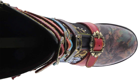 Bohemian Charm: L'Artiste Women's Floral Embroidered Brazen Boots-Slay Eclectic