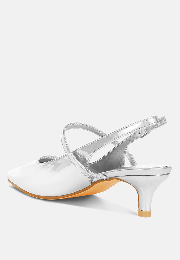 Abloom Kitten Heel Slingback Sandals-2