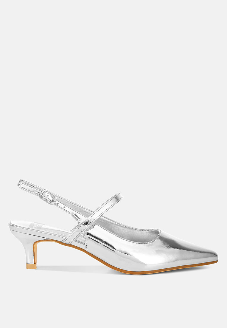 Abloom Kitten Heel Slingback Sandals-0