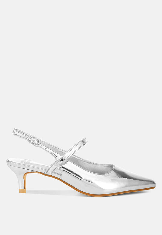 Abloom Kitten Heel Slingback Sandals-0
