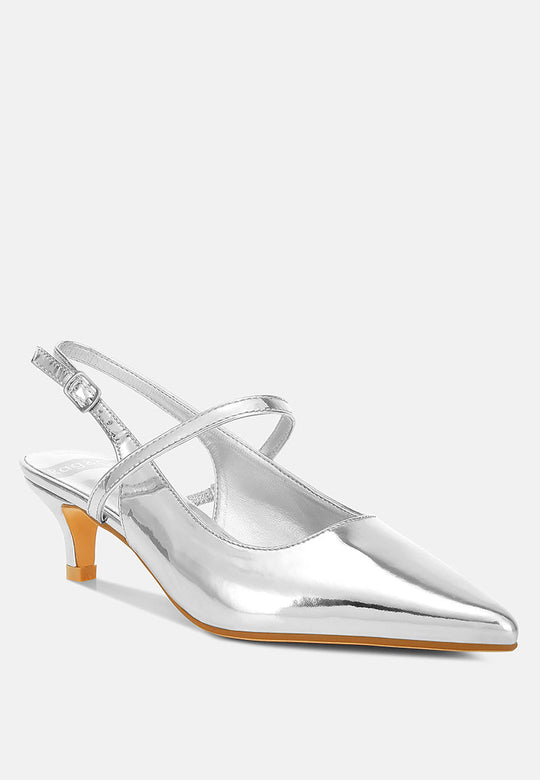 Abloom Kitten Heel Slingback Sandals-1