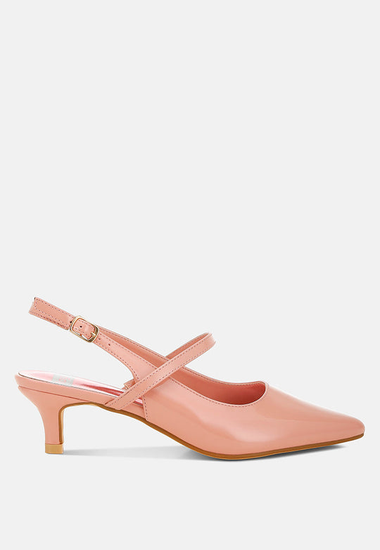Abloom Kitten Heel Slingback Sandals-5
