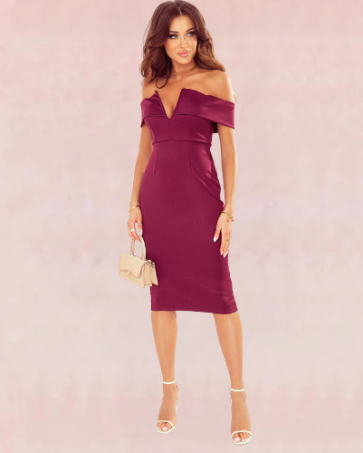 Angelic Bandage Midi Dress - Wine