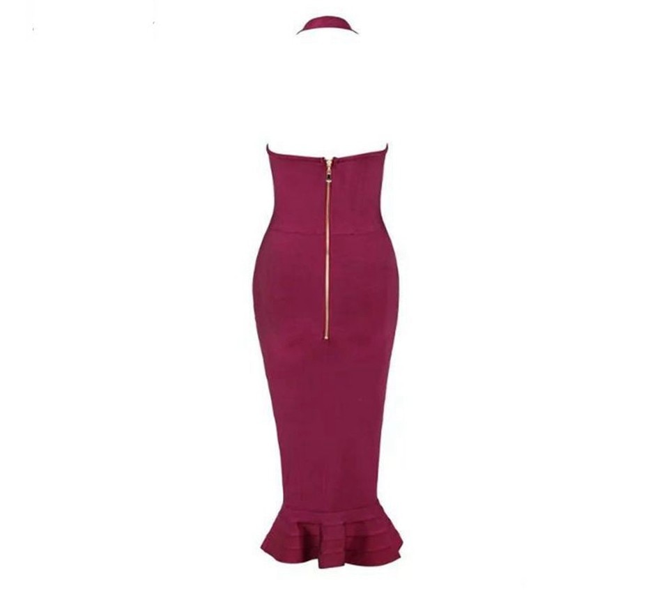 Starlet Bandage Midi Dress - Wine