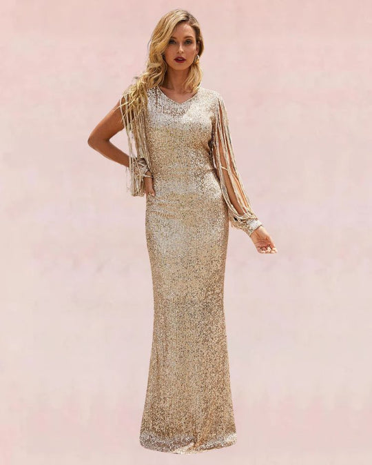 Bliss Bodycon Maxi Dress - Beige