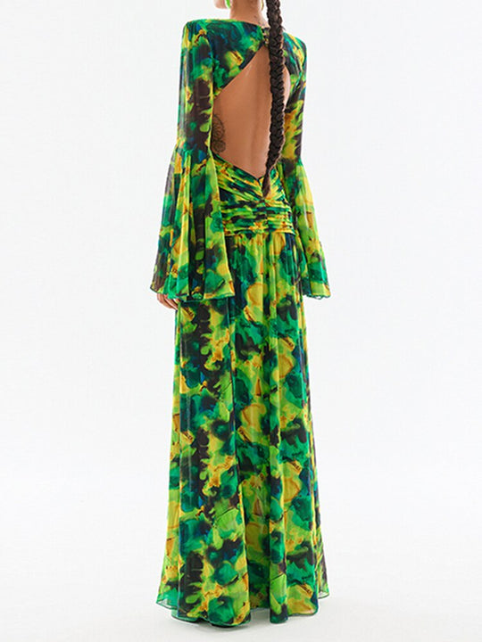 Swirl Maxi Dress - Green