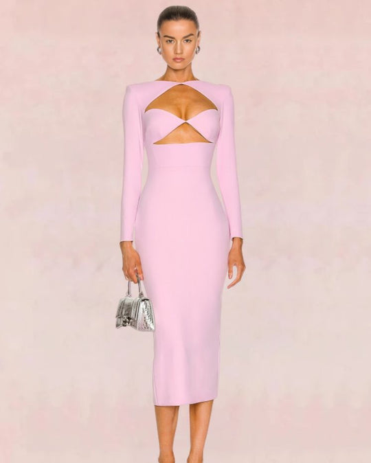 Celestina Bandage Midi Dress - Pink