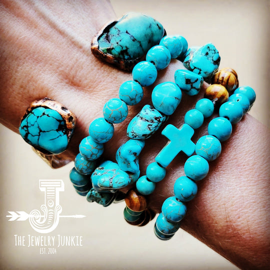 Genuine Natural Turquoise Cuff Bangle Bracelet 806t-2