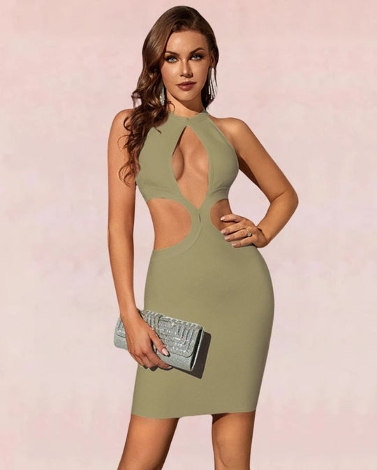 Divine Bandage Mini Dress - Green