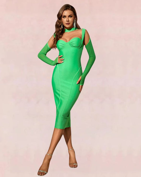 Embrace Bandage Midi Dress - Green