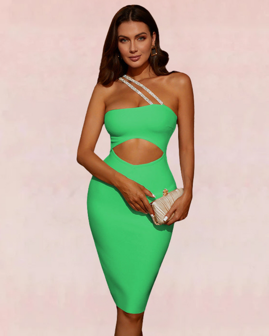 Entwined Bandage Midi Dress - Green