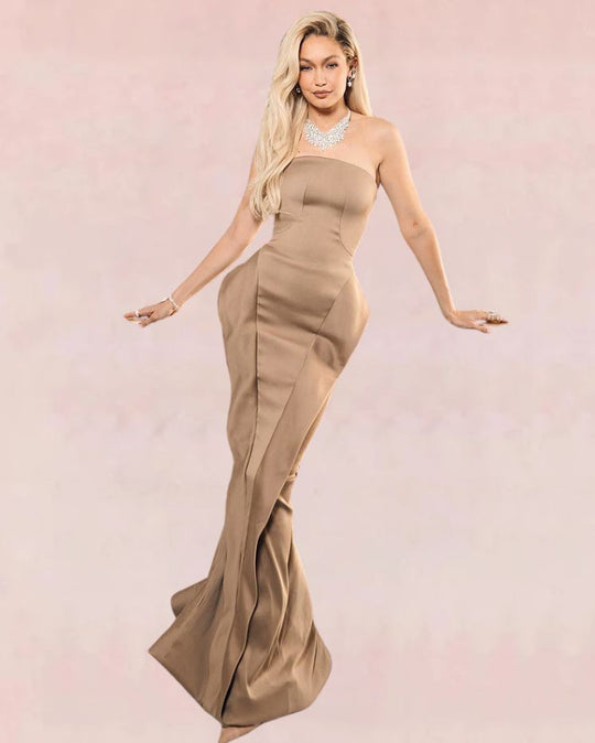 Enchanté Bandage Maxi Dress - Beige