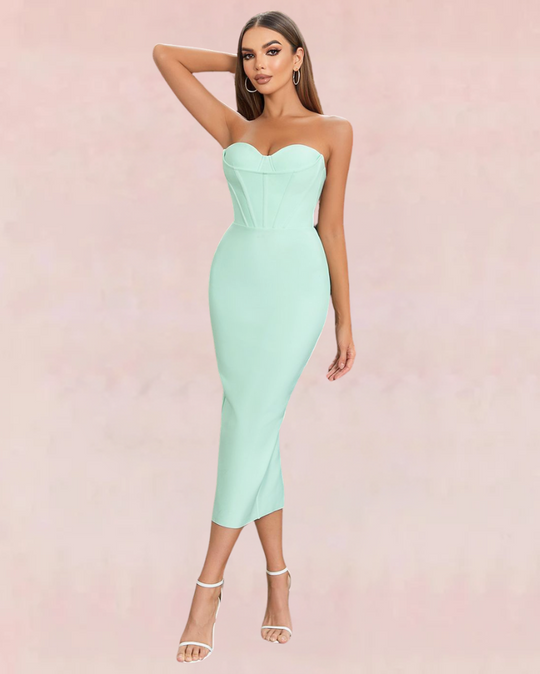 Fatale Bandage Midi Dress - Blue