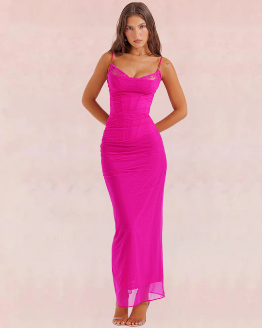 Fawn Split Maxi Dress - Pink