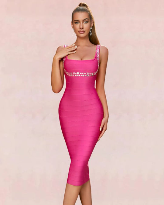 Finesse Bandage Midi Dress - Pink